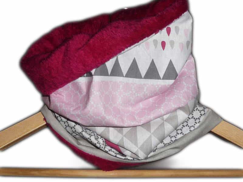 Snood / tour de cou enfant ROSE METRIQUE
