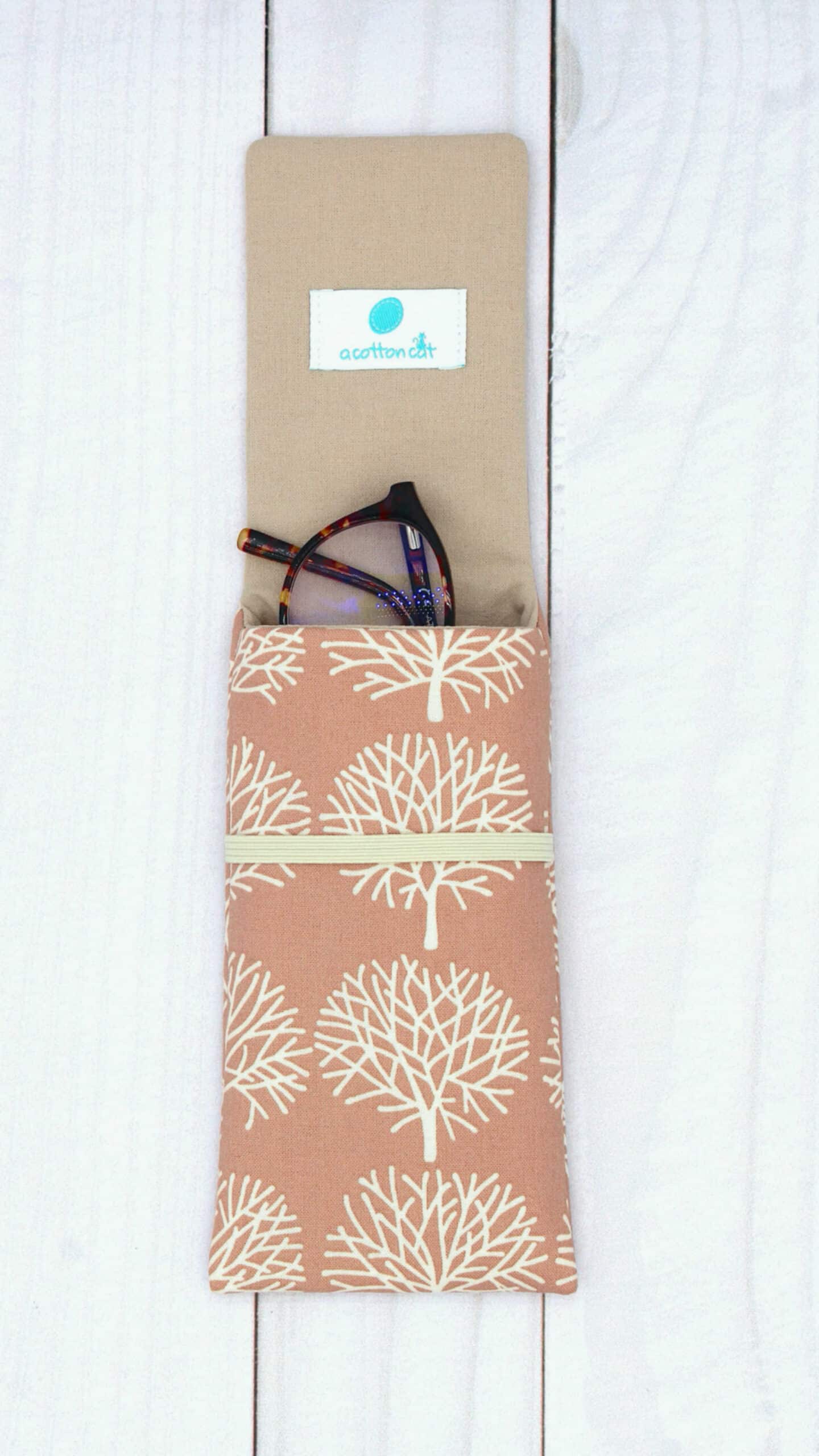 Étui à lunettes tissu, pochette lunettes molletonnée et souple, pochette avec rabat – Image 3
