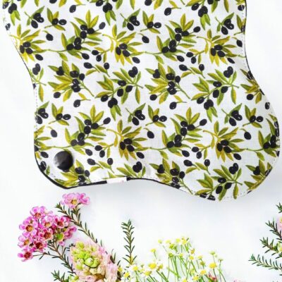 Serviette hygiénique lavable flux normaux - OLIVES (S) - Zéro déchet - shl - serviette périodique