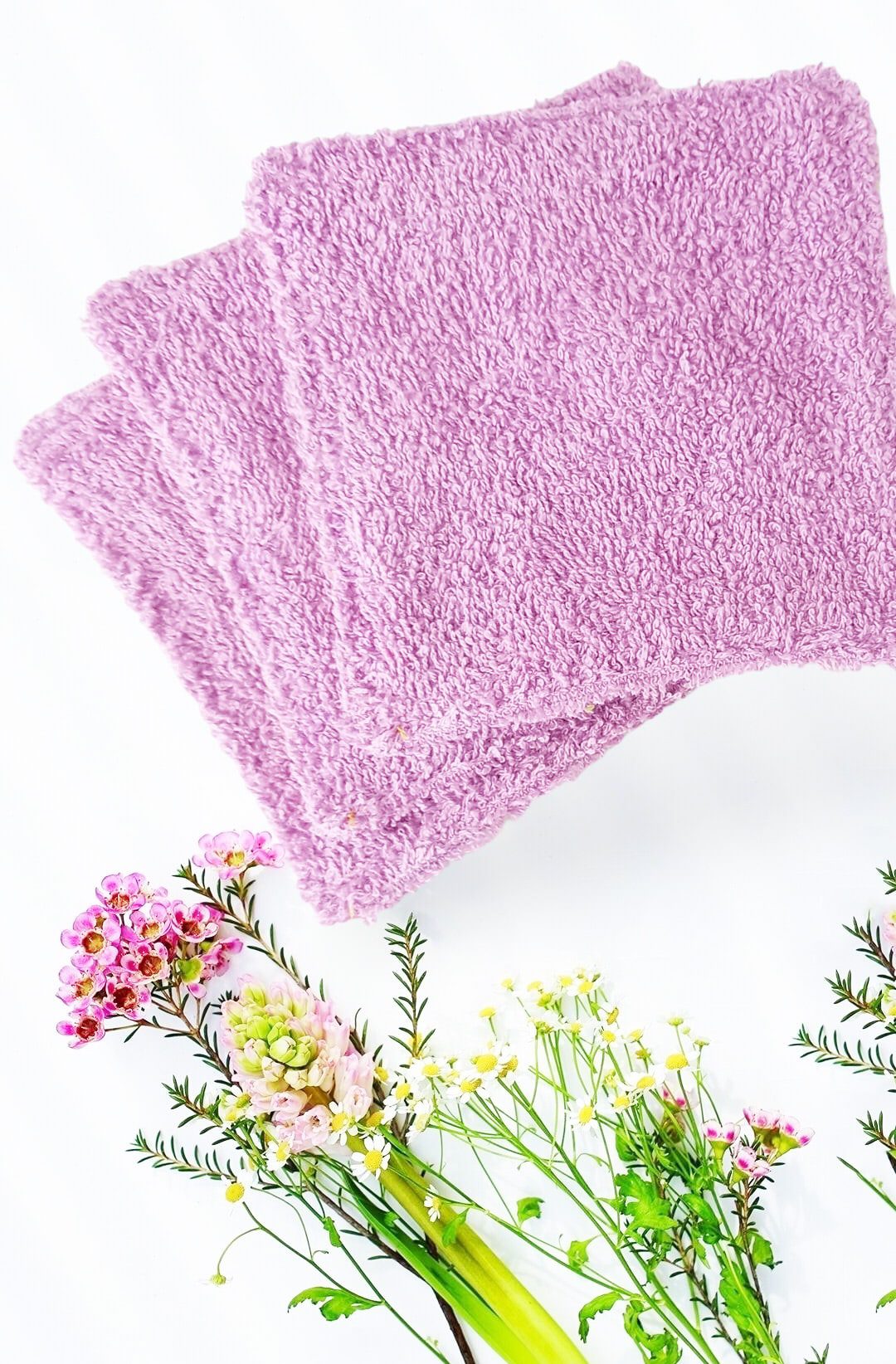 Grandes lingettes lavables LAVANDE (lot de 3) - Lingettes hygiéniques lavables et réutilisables - Papier hygiénique lavable et réutilisable