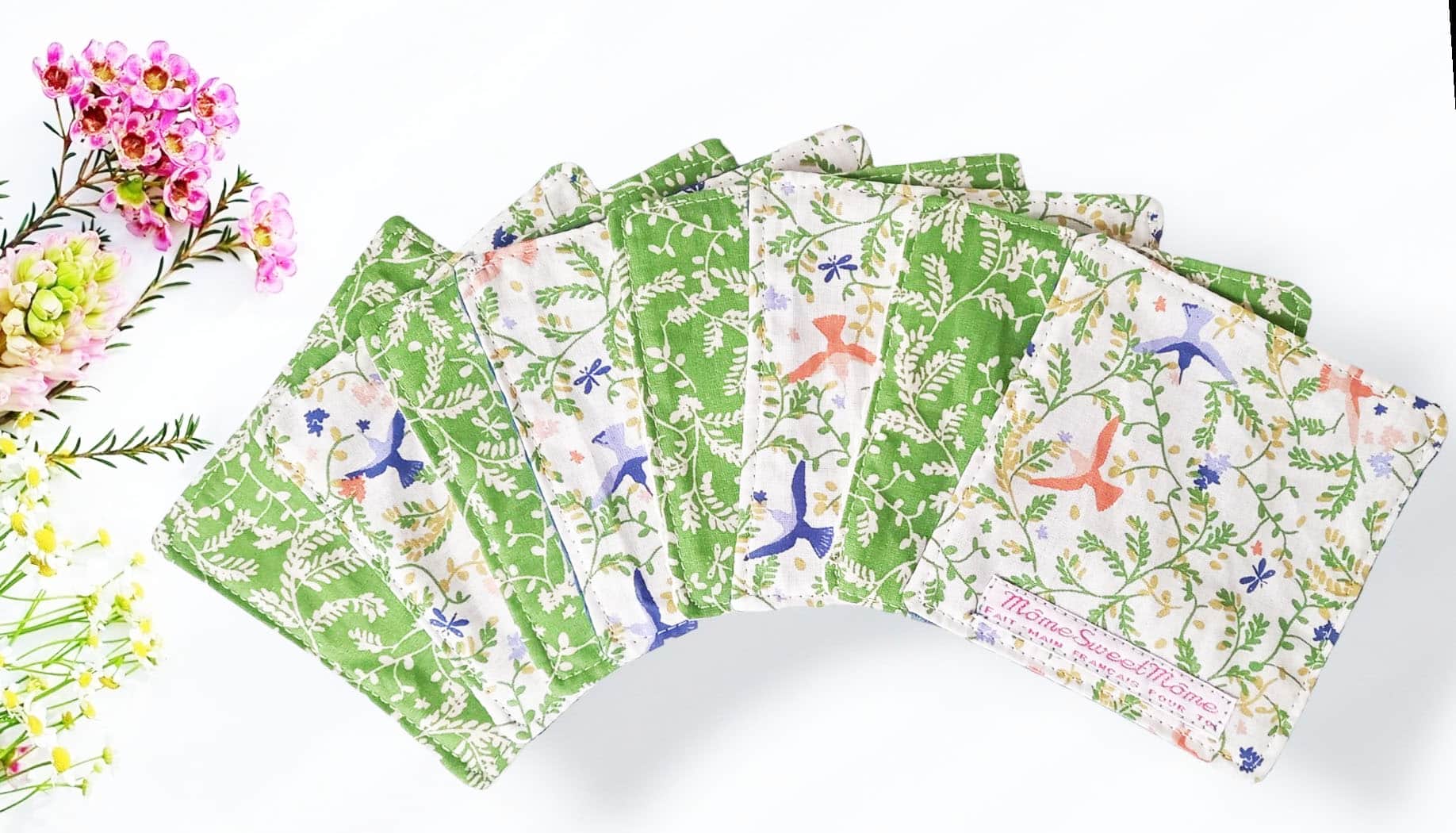 Grandes lingettes lavables LIPARI (lot de 8) - Lingettes hygiéniques lavables et réutilisables - Papier hygiénique lavable et réutilisable (Copie)