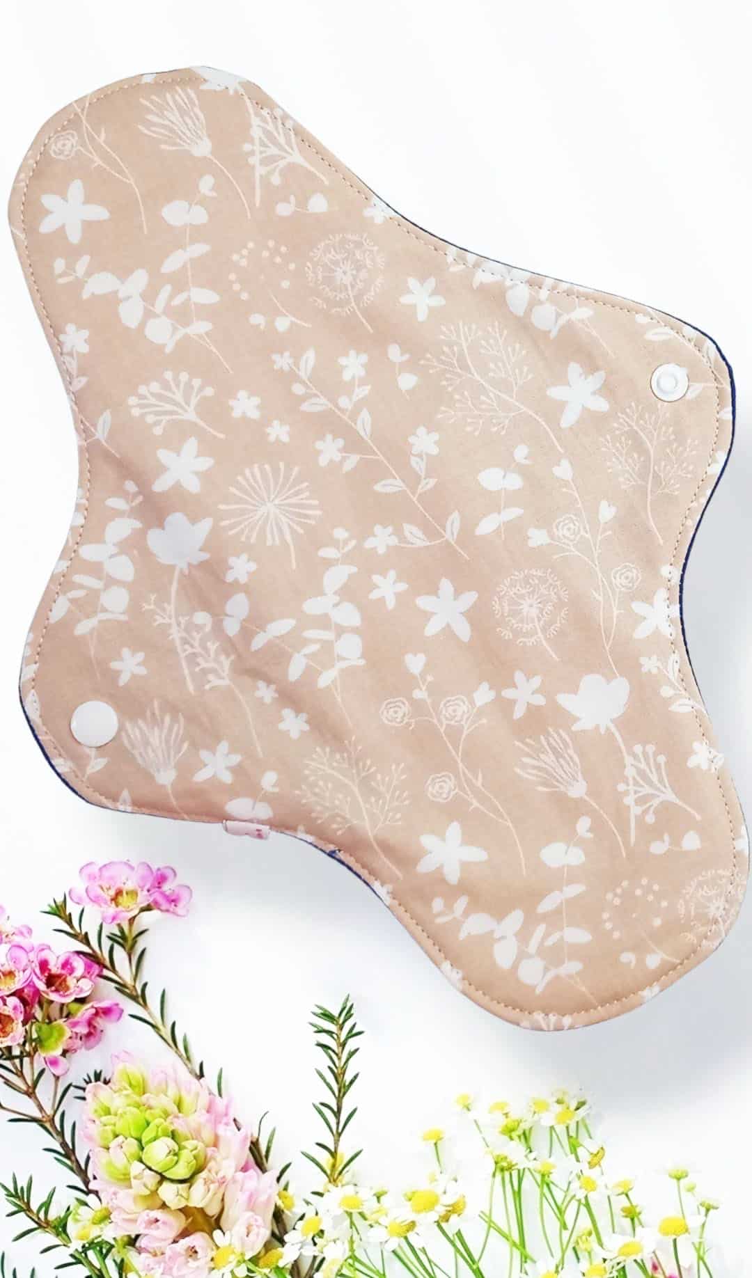 Pack 7 serviettes hygiéniques lavables CHAMPETRE (xl / nuit et flux abondants) - serviettes menstruelles lavables - Zéro déchet - shl - serviettes périodiques
