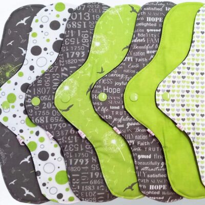Pack 7 serviettes hygiéniques lavables PISSENLIT (xl / nuit et flux abondants) - serviettes menstruelles lavables - Zéro déchet - shl - serviettes périodiques