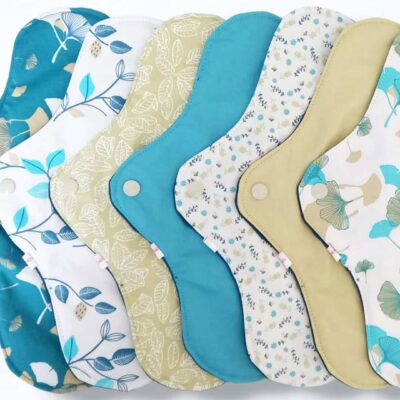 Pack 7 serviettes hygiéniques lavables GINKGO (xl / nuit et flux abondants) - serviettes menstruelles lavables - Zéro déchet - shl - serviettes périodiques