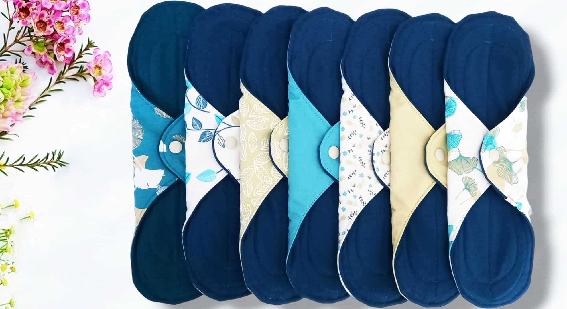 Pack 7 serviettes hygiéniques lavables GINKGO (xl / nuit et flux abondants) - serviettes menstruelles lavables - Zéro déchet - shl - serviettes périodiques