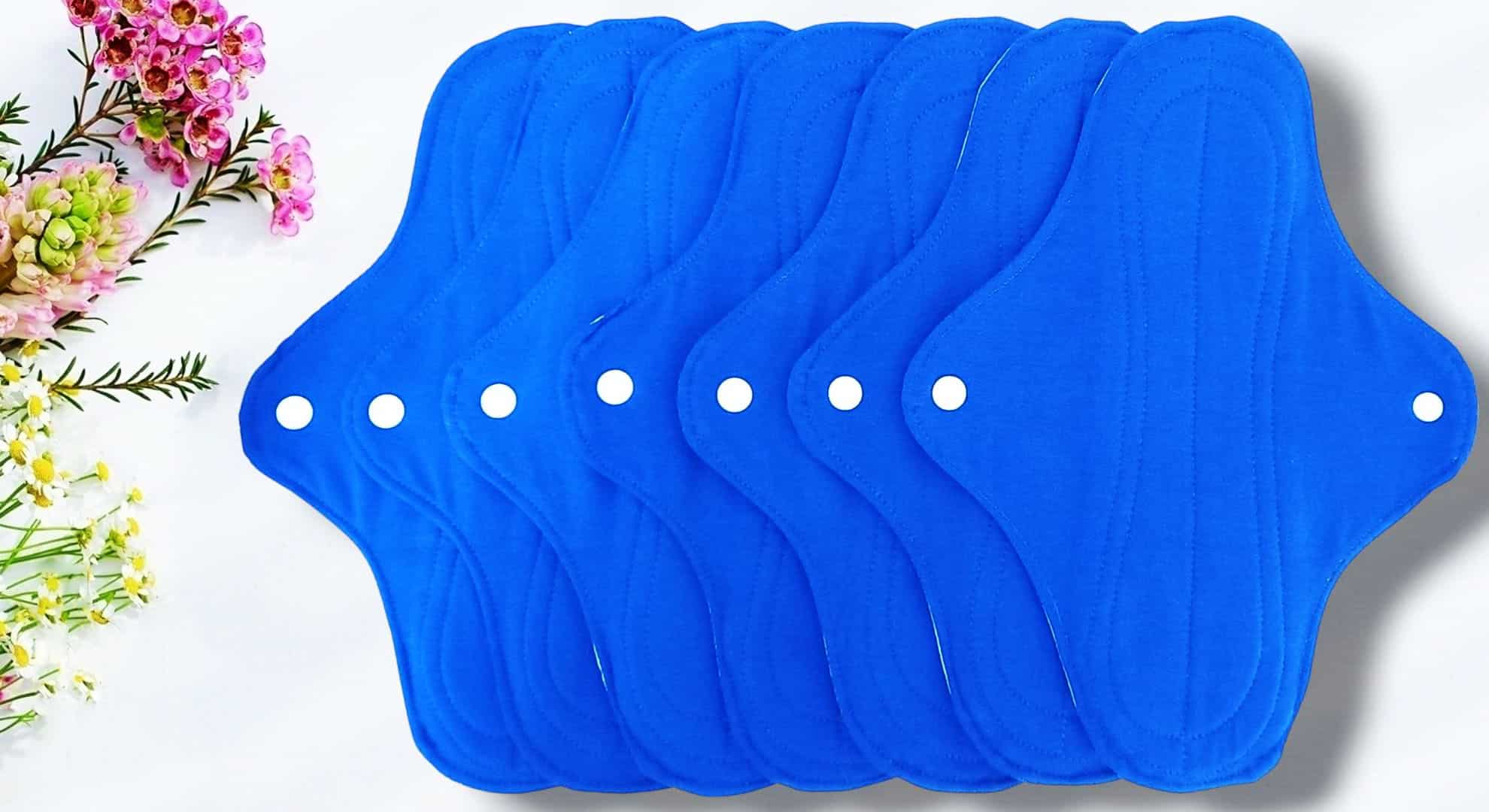 Pack 7 serviettes hygiéniques lavables CHAMPETRE (xl / nuit et flux abondants) - serviettes menstruelles lavables - Zéro déchet - shl - serviettes périodiques