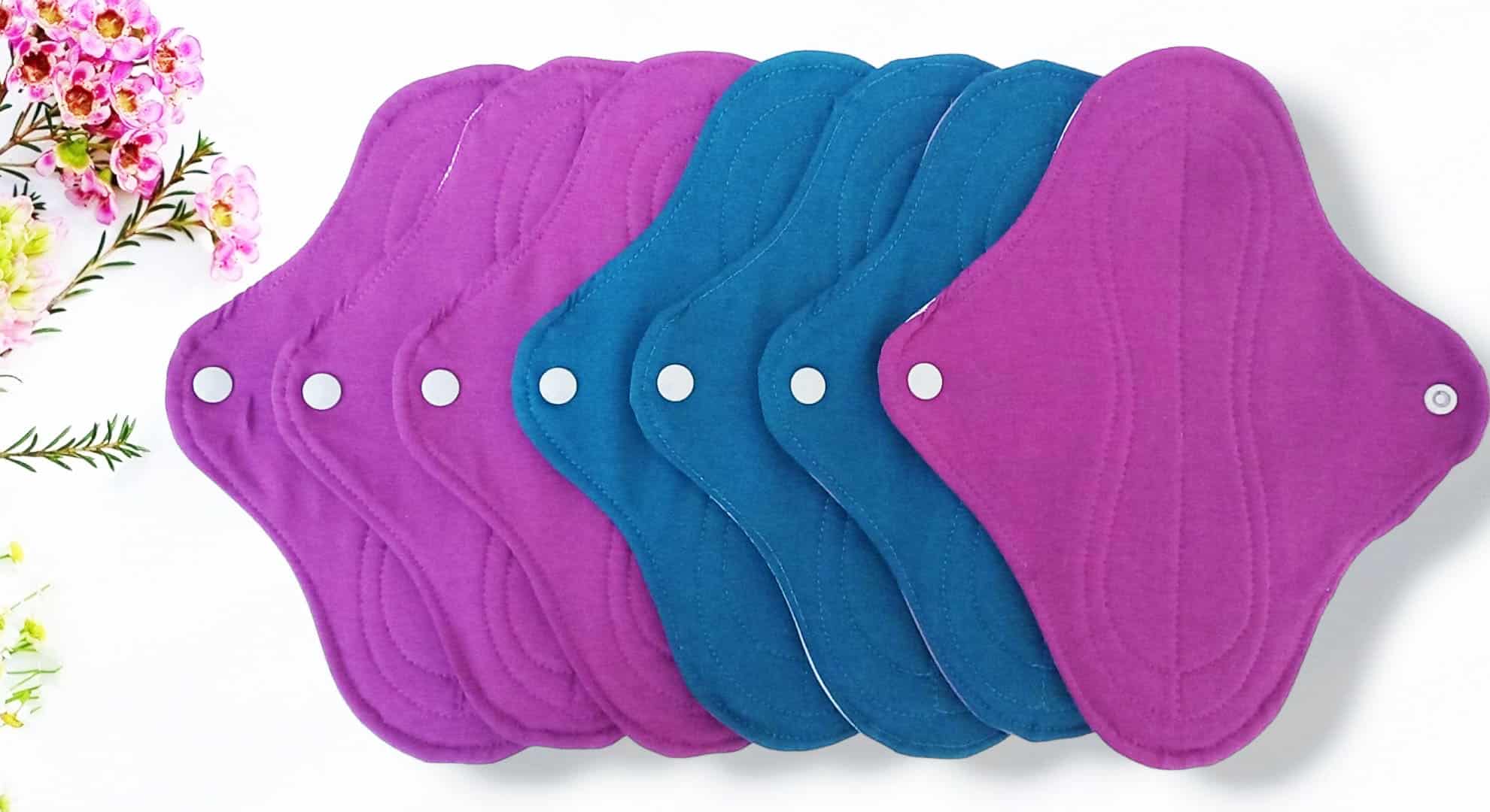 Pack 7 serviettes hygiéniques lavables GINKGO (M/ Flux normaux à moyens) - serviettes menstruelles lavables - serviettes menstruelles lavables - Zéro déchet - shl - serviettes périodiques
