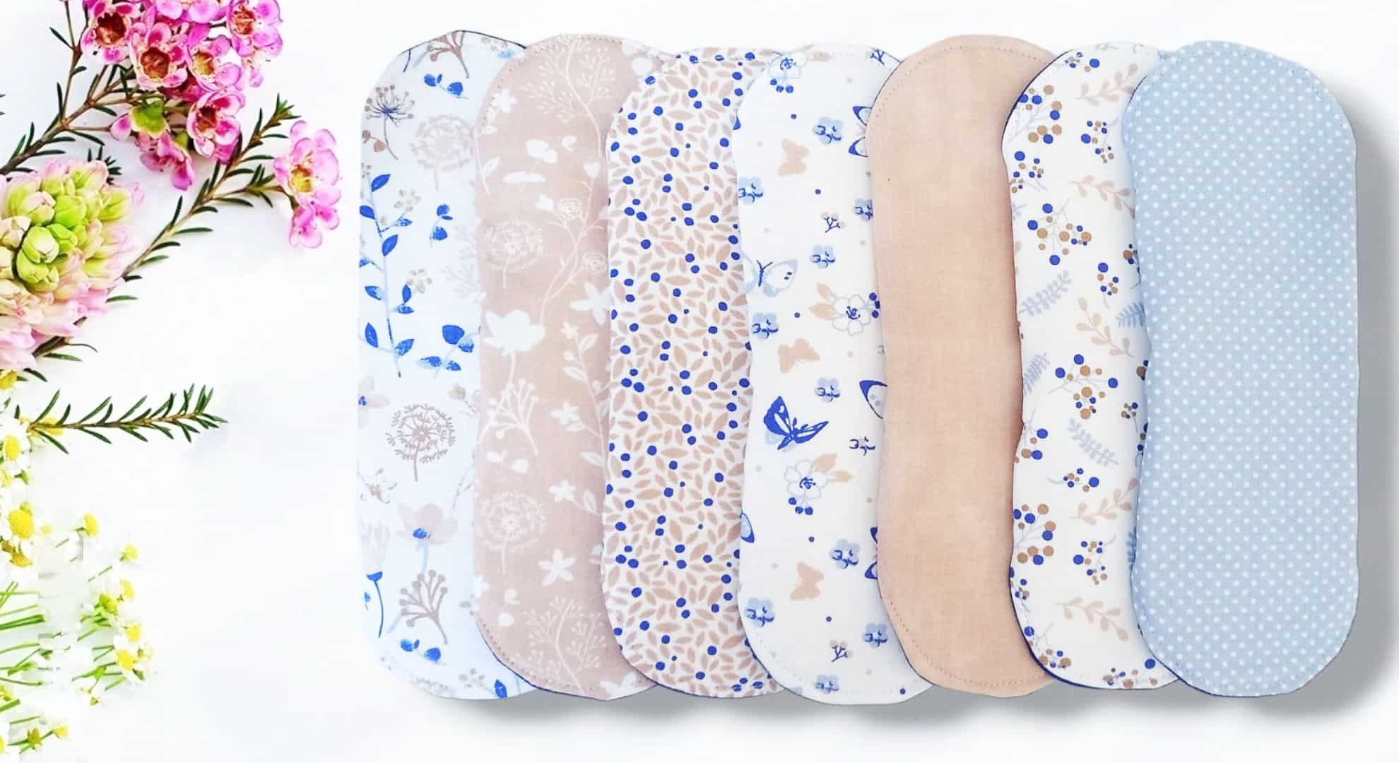 Pack 7 serviettes hygiéniques lavables CHAMPETRE (M/ Flux normaux à moyens) - serviettes menstruelles lavables - serviettes menstruelles lavables - Zéro déchet - shl - serviettes périodiques