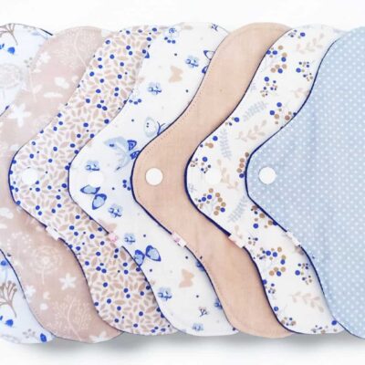 Pack 7 serviettes hygiéniques lavables CHAMPETRE (M/ Flux normaux à moyens) - serviettes menstruelles lavables - serviettes menstruelles lavables - Zéro déchet - shl - serviettes périodiques