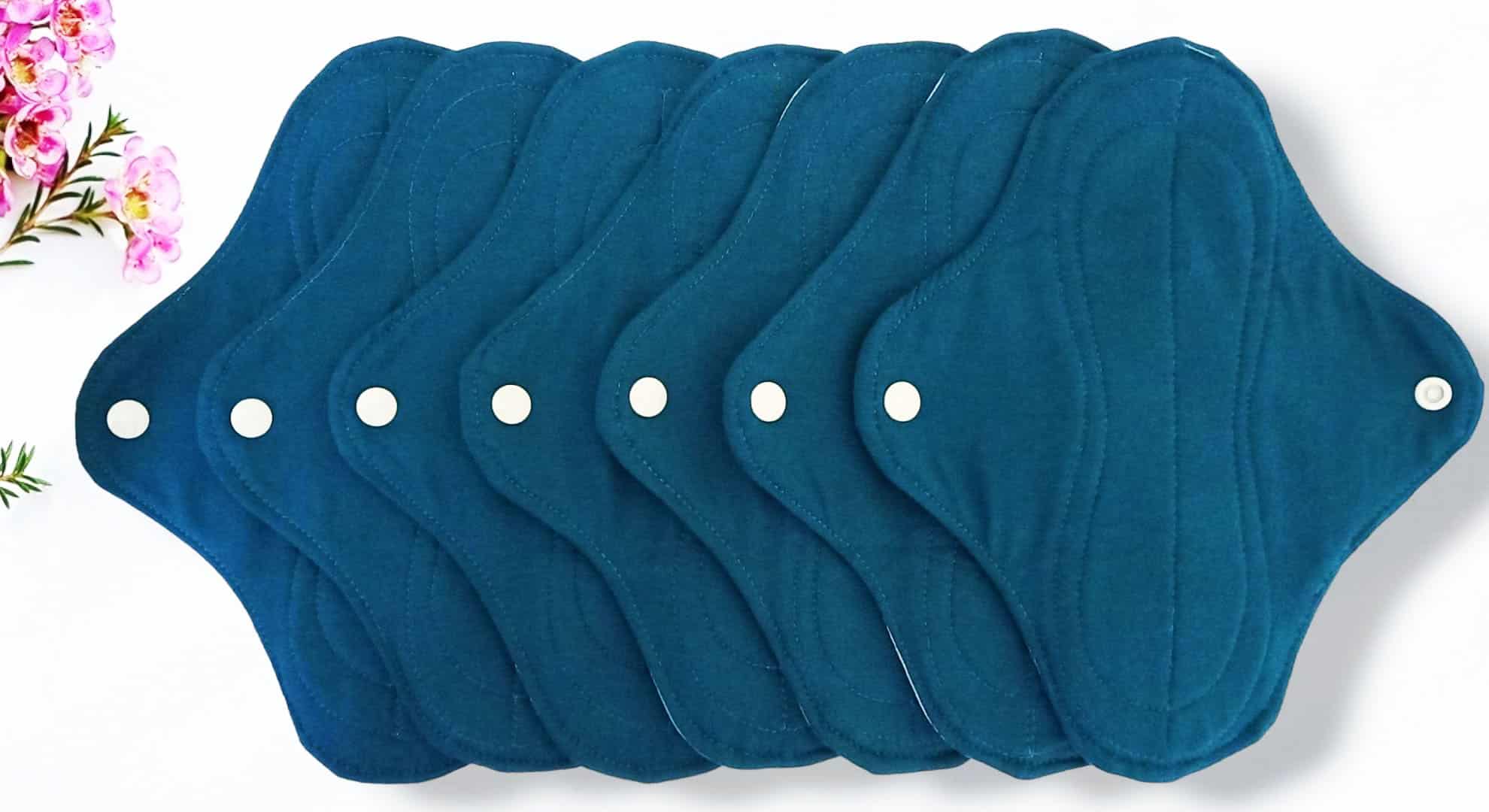 Pack 7 serviettes hygiéniques lavables GINKGO (M/ Flux normaux à moyens) - serviettes menstruelles lavables - serviettes menstruelles lavables - Zéro déchet - shl - serviettes périodiques