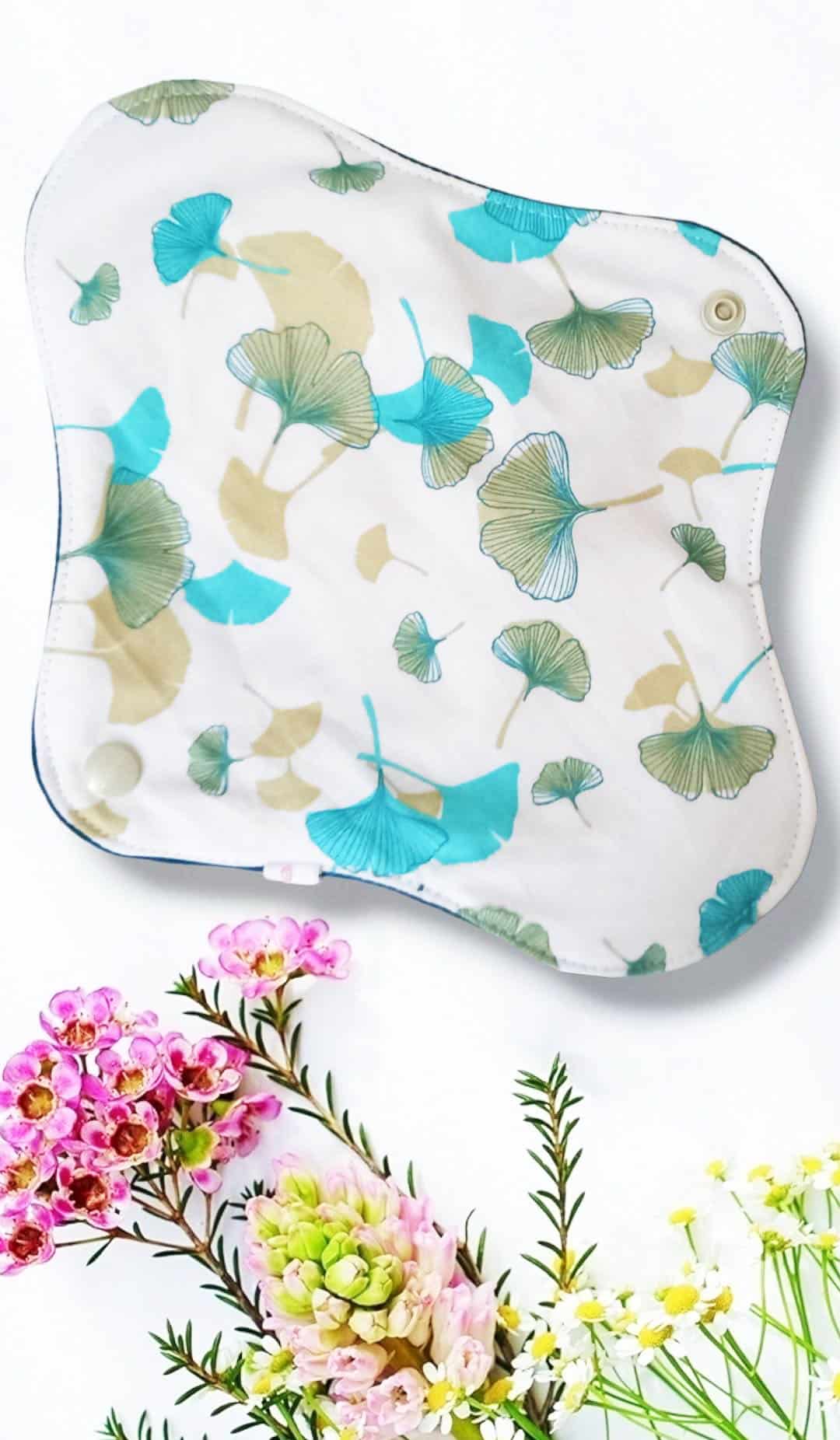 Pack 7 serviettes hygiéniques lavables GINKGO (M/ Flux normaux à moyens) - serviettes menstruelles lavables - serviettes menstruelles lavables - Zéro déchet - shl - serviettes périodiques