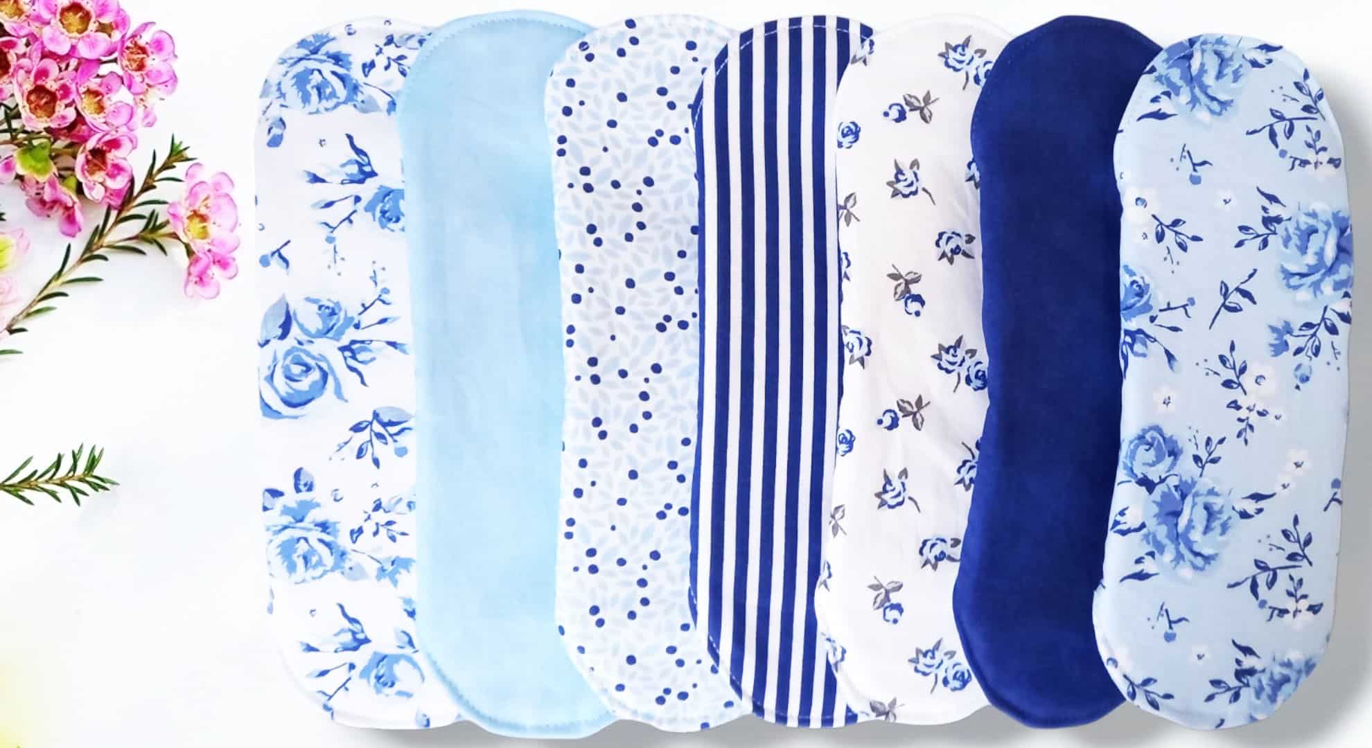 Pack 7 serviettes hygiéniques lavables MONA (M/ Flux normaux à moyens) - serviettes menstruelles lavables - serviettes menstruelles lavables - Zéro déchet - shl - serviettes périodiques