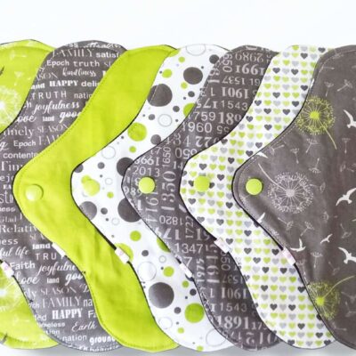Pack 7 serviettes hygiéniques lavables PISSENLIT (M/ Flux normaux à moyens) - serviettes menstruelles lavables - serviettes menstruelles lavables - Zéro déchet - shl - serviettes périodiques