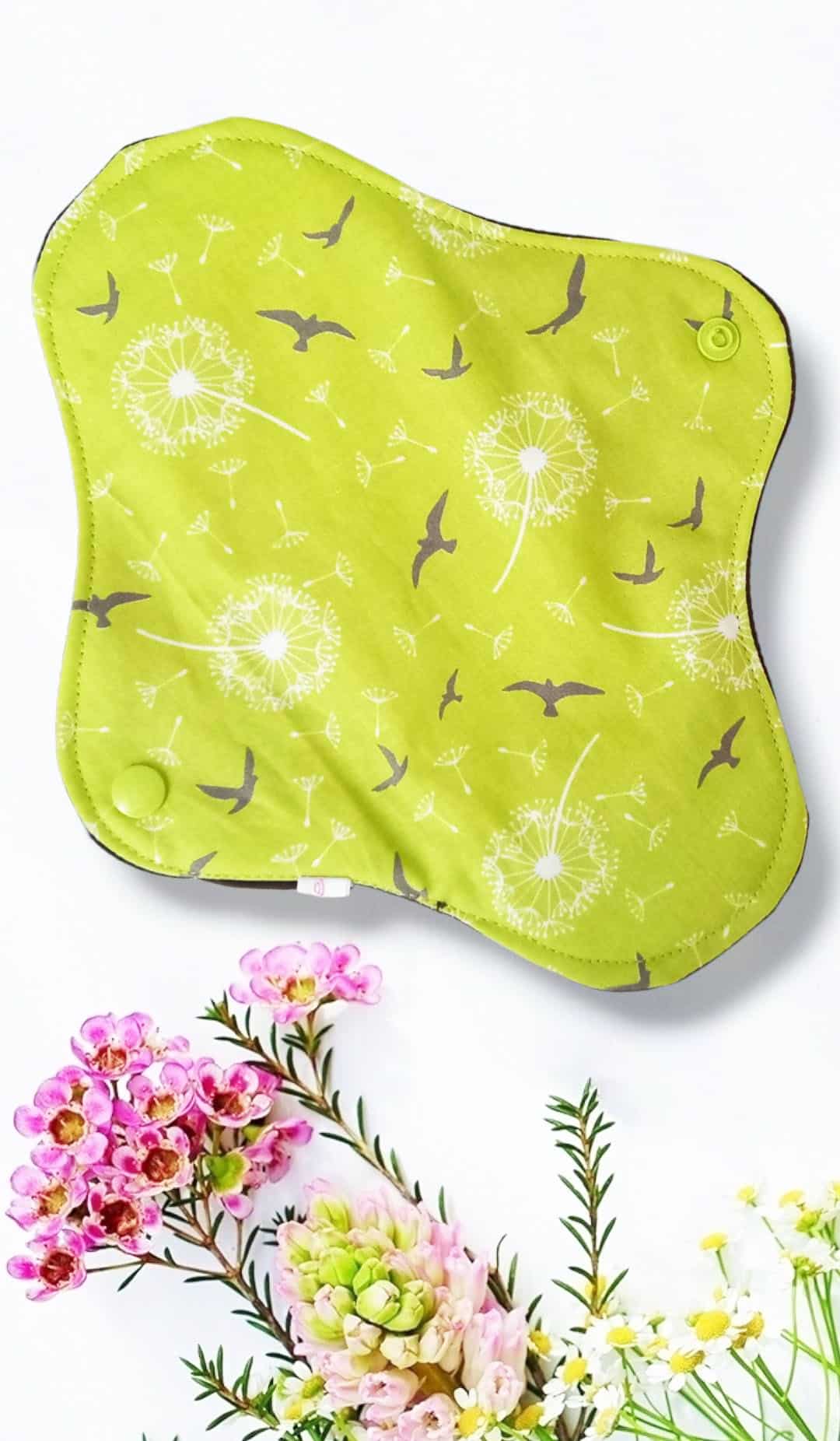 Pack 7 serviettes hygiéniques lavables PISSENLIT (M/ Flux normaux à moyens) - serviettes menstruelles lavables - serviettes menstruelles lavables - Zéro déchet - shl - serviettes périodiques