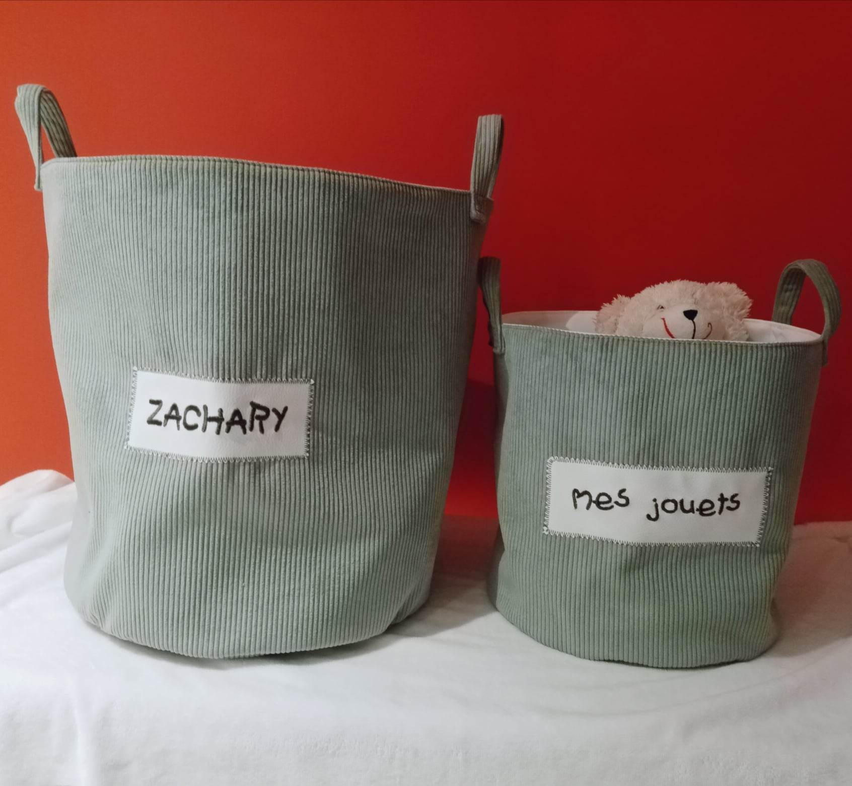 Sac de rangement jouets/linge vert sauge – Image 2