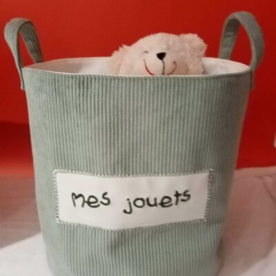 Sac de rangement jouets/linge vert sauge