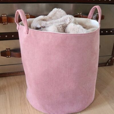 Sac de rangement jouets/linge rose