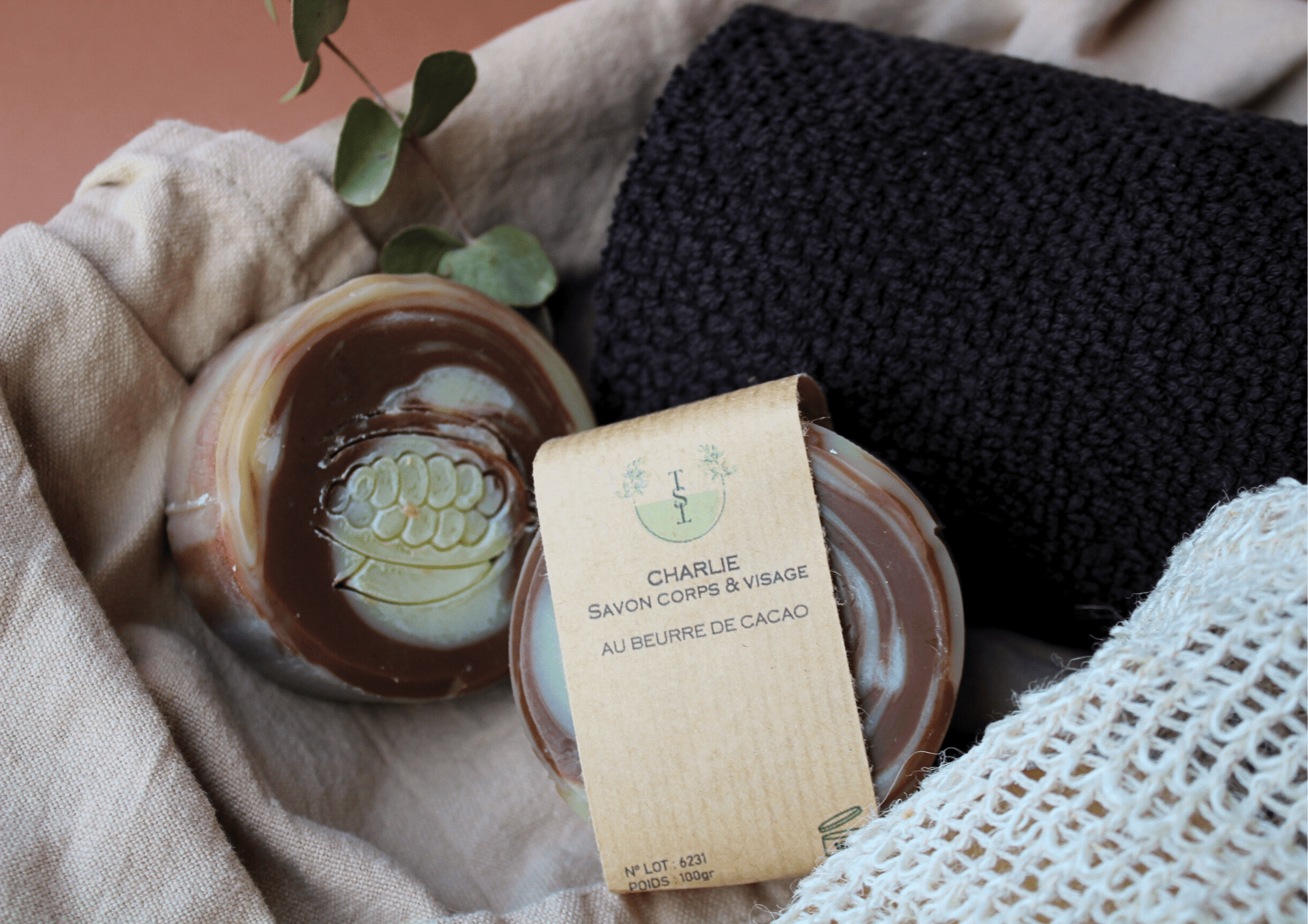 "Charlie" - Savon corps et visage au beurre de cacao
