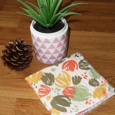 Mouchoir en coton Oeko-Tex double épaisseur de double gaze lavable réutilisable PAULA (22 x 22 cm) Mouchoir alternatif très doux - mouchoir durable - hanckies
