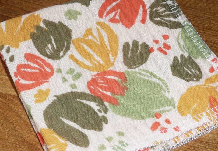 Mouchoir en coton Oeko-Tex double épaisseur de double gaze lavable réutilisable PAULA (22 x 22 cm) Mouchoir alternatif très doux - mouchoir durable - hanckies