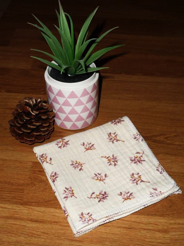 Grand mouchoir en coton Oeko-Tex double épaisseur de double gaze lavable réutilisable JUDY ECRU (25 x 25 cm) Mouchoir alternatif très doux - mouchoir durable - hanckies