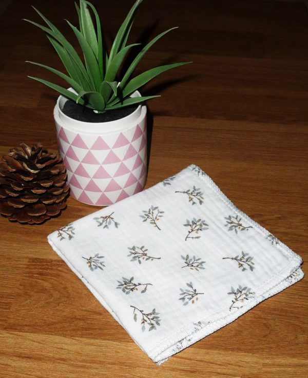 Grand mouchoir en coton Oeko-Tex double épaisseur de double gaze lavable réutilisable JUDY (25 x 25 cm) Mouchoir alternatif très doux - mouchoir durable - hanckies