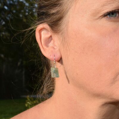 Boucle d'oreille cd vert