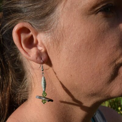 Boucle d'oreille vert et coco