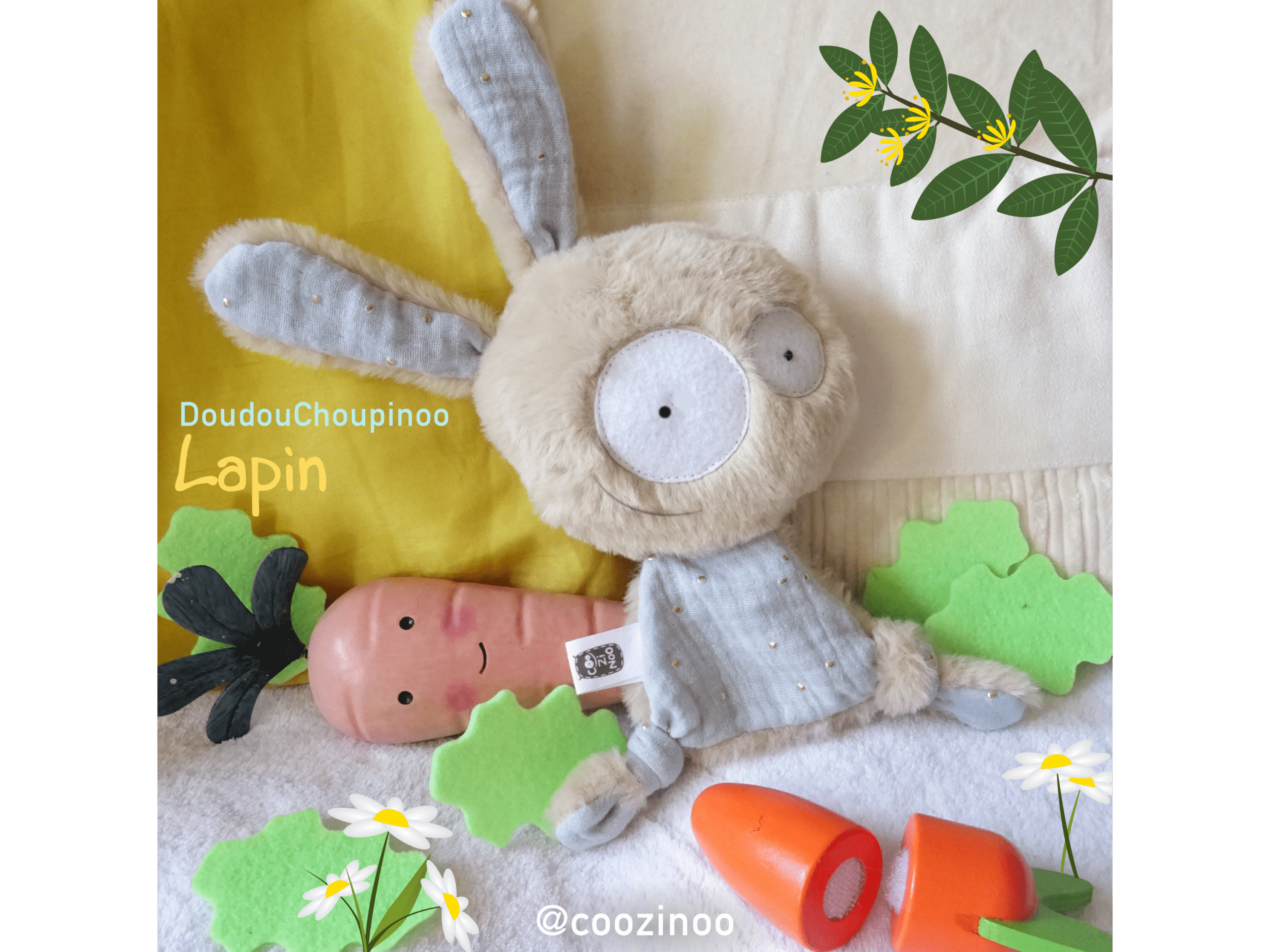 Doudou Choupinoo lapin attache-tétine - personnalisable – Image 6