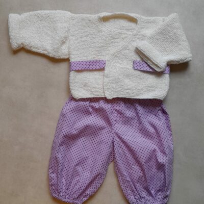 vetement bébé gilet et bloomer