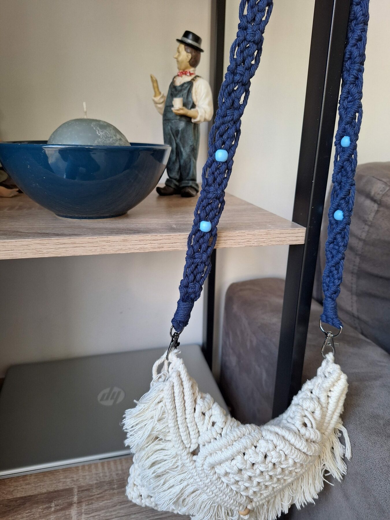 Cordon de téléphone bleu marine/anse de sac – Image 3
