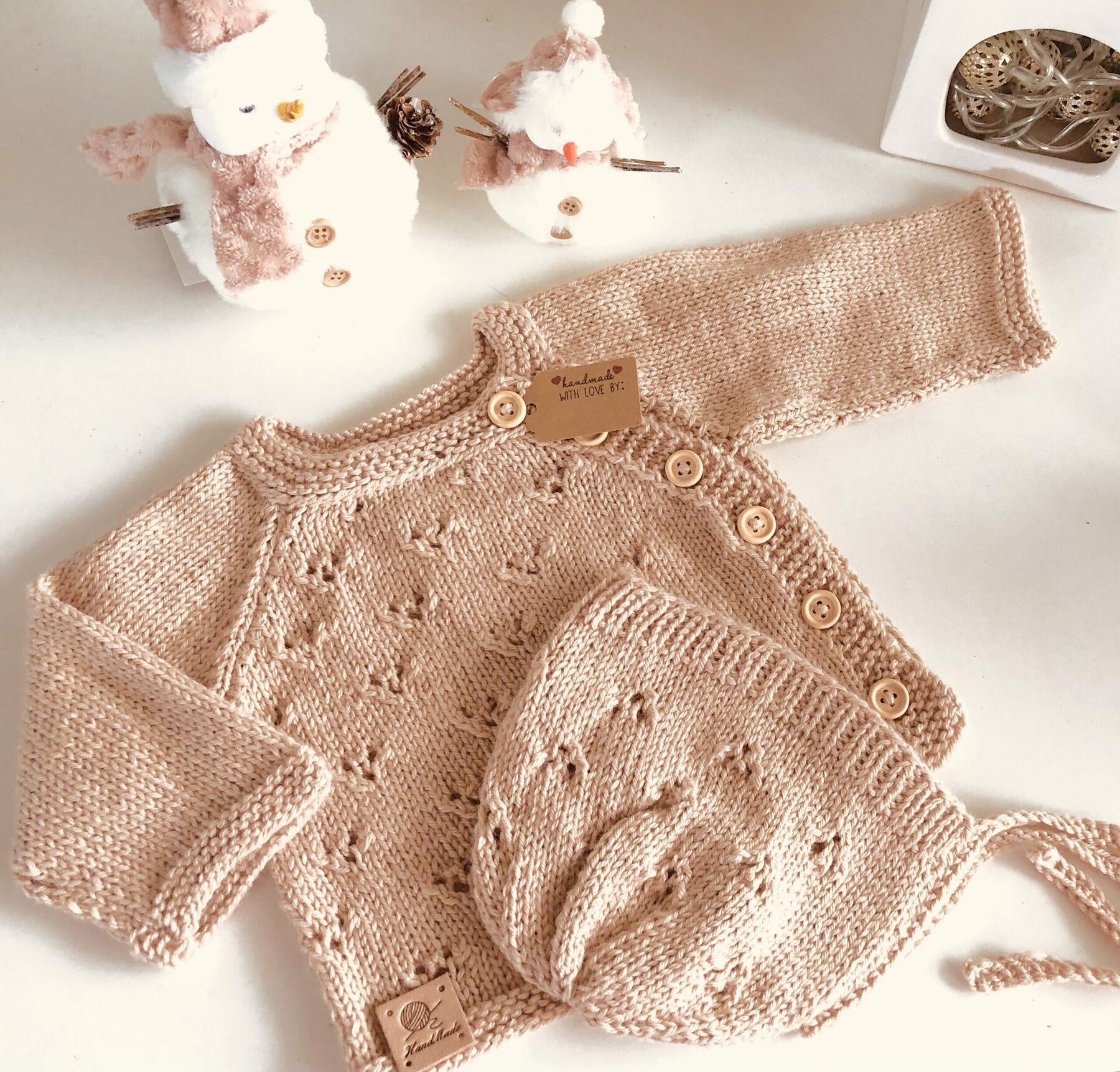 cofffret naissance fait main brassiere 2 pieces