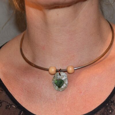collier coeur verre