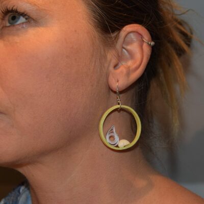 boucle d'oreille quilling vert