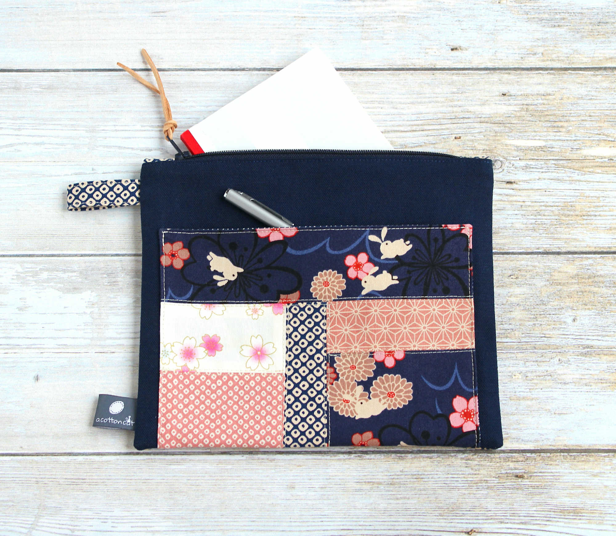 pochette japonaise patchwork pour documents