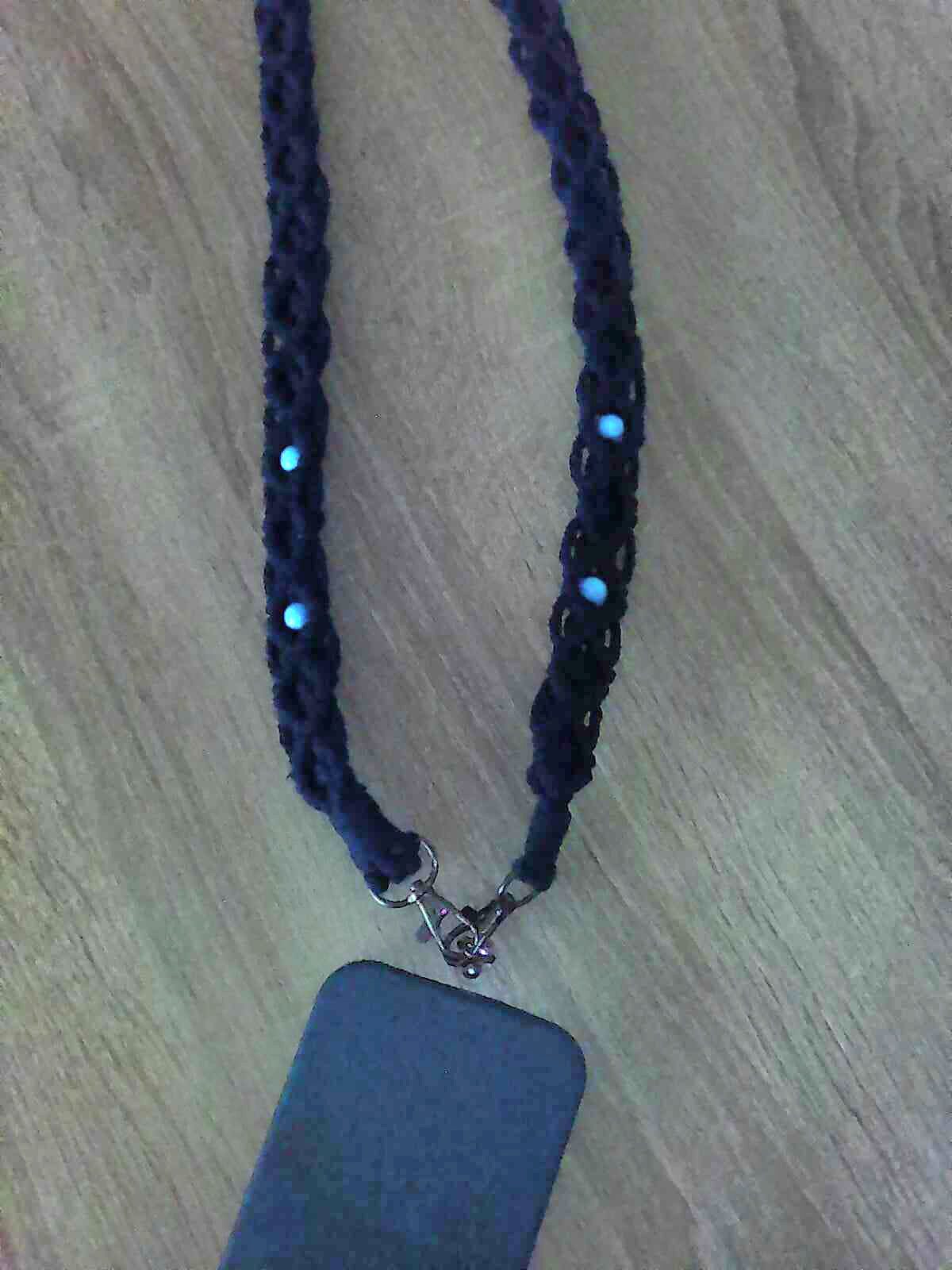 Cordon de téléphone bleu marine/anse de sac – Image 2