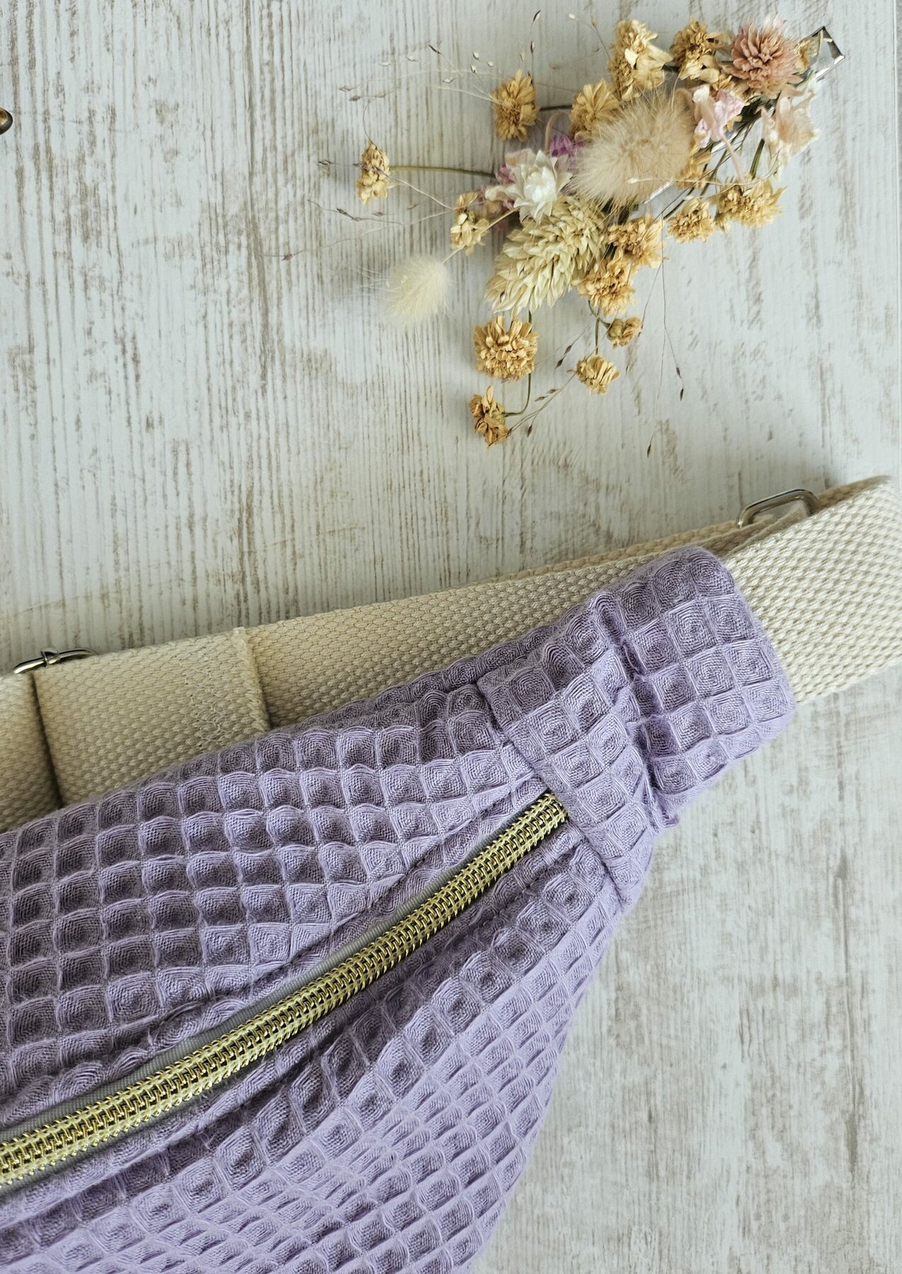 Sac banane nid d'abeille violet