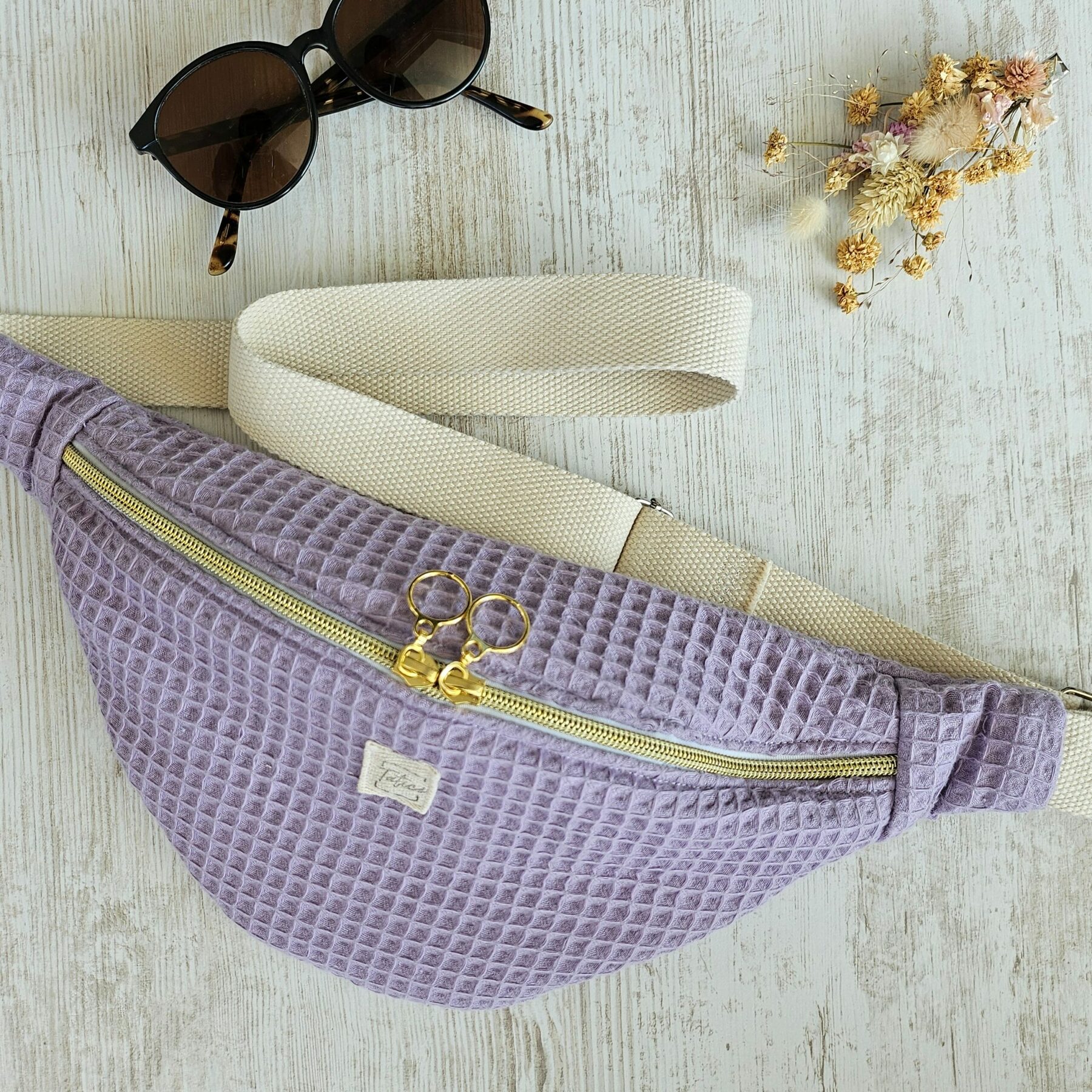 Sac banane nid d'abeille violet