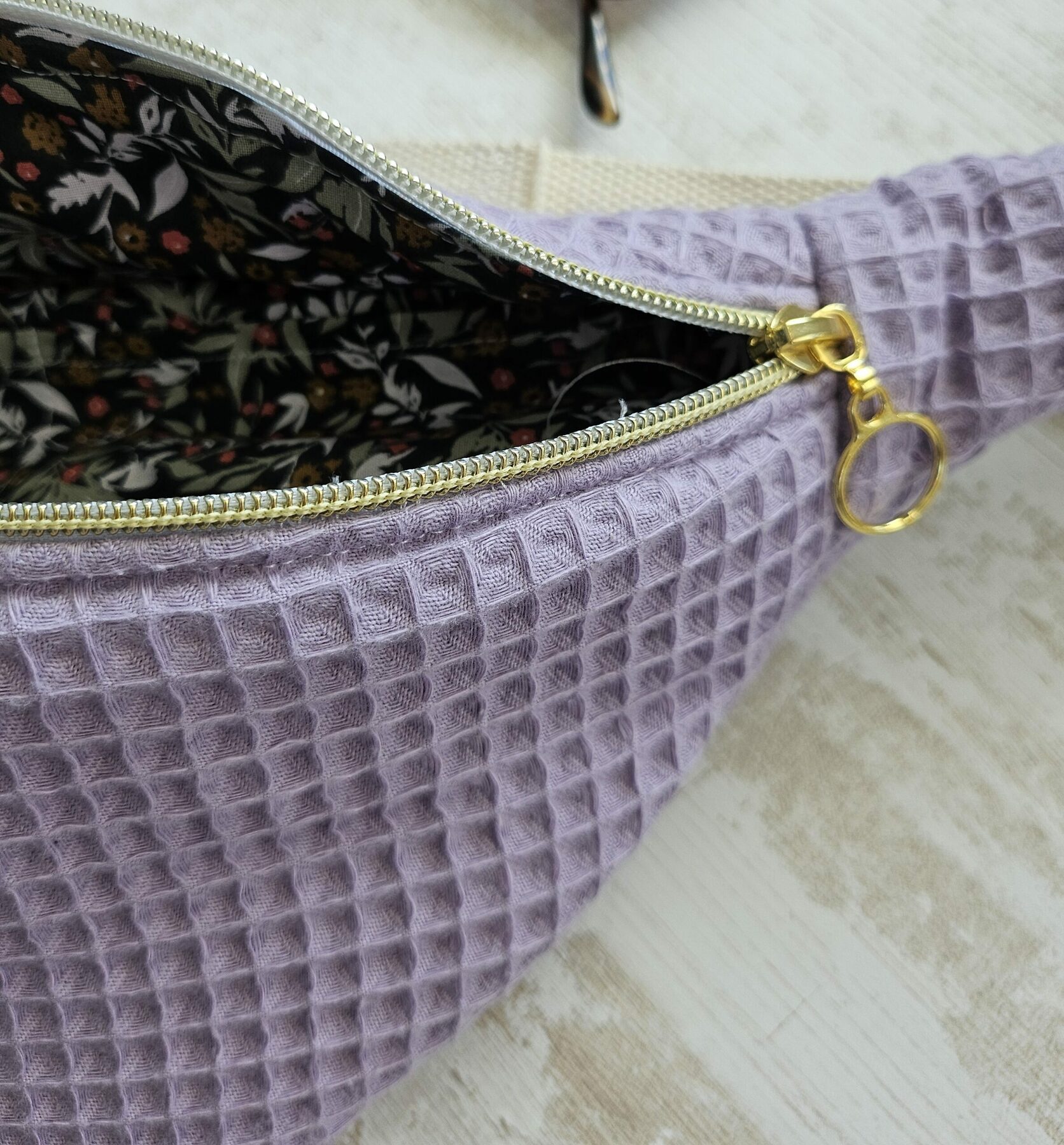 Sac banane nid d'abeille violet