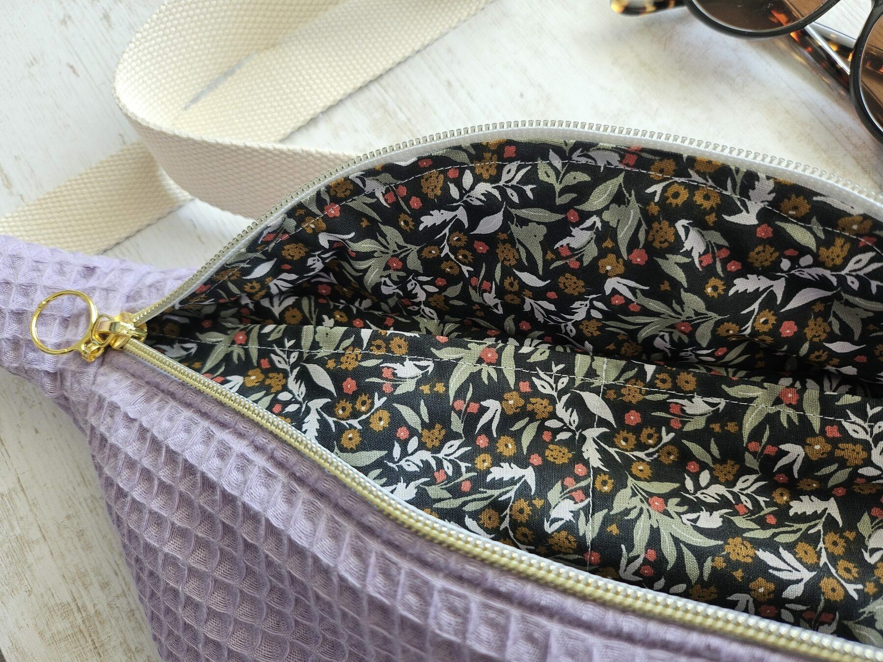 Sac banane nid d'abeille violet
