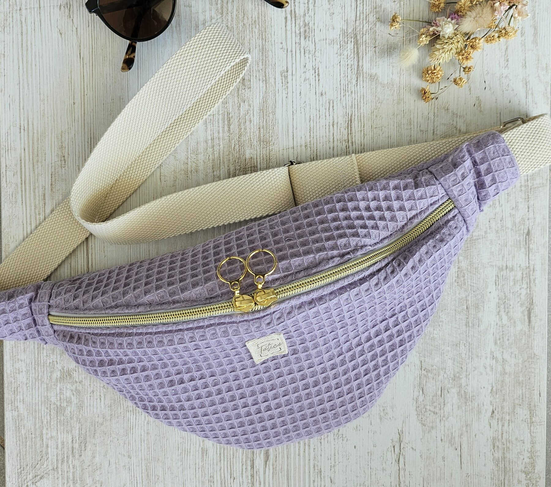 Sac banane nid d'abeille violet