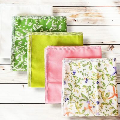 Lot 5 mouchoirs en coton lavables et réutilisables - LIPARI (22 x 22 cm) mouchoir alternatif et durable - hanckies