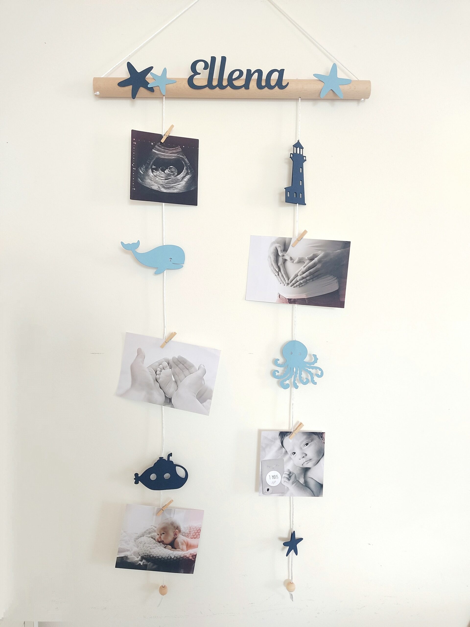 Porte photos chambre bébé personnalisé, thème mer – Image 2