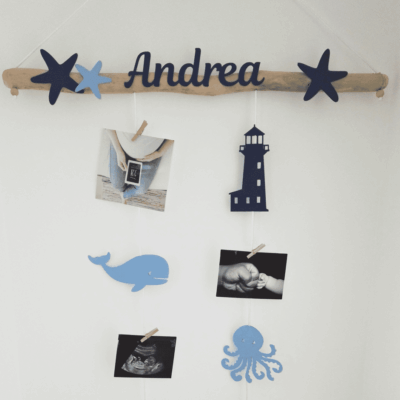 Porte photos chambre bébé personnalisé, thème mer