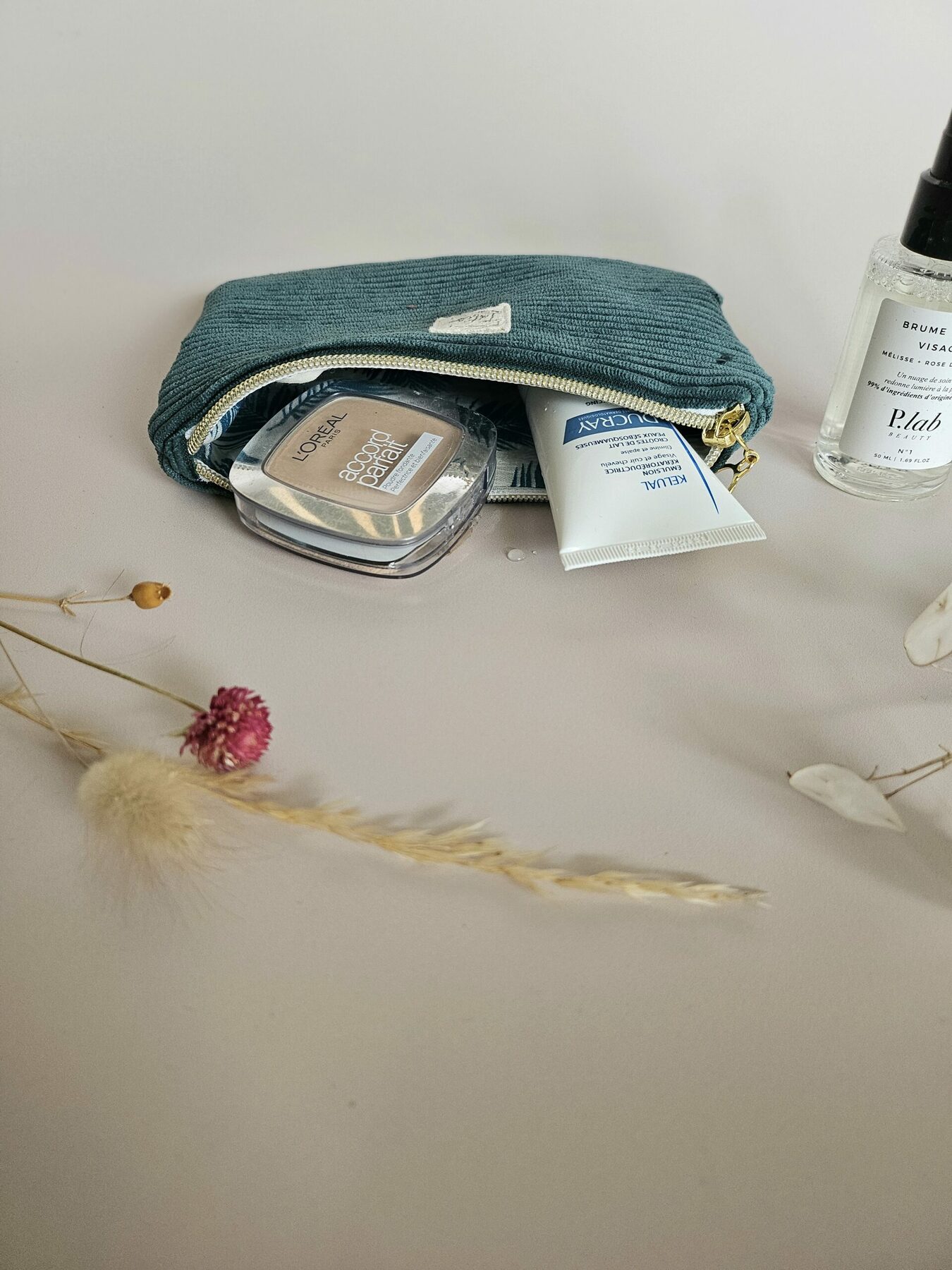 Trousse pochette velours côtelé vert sapin – Image 6