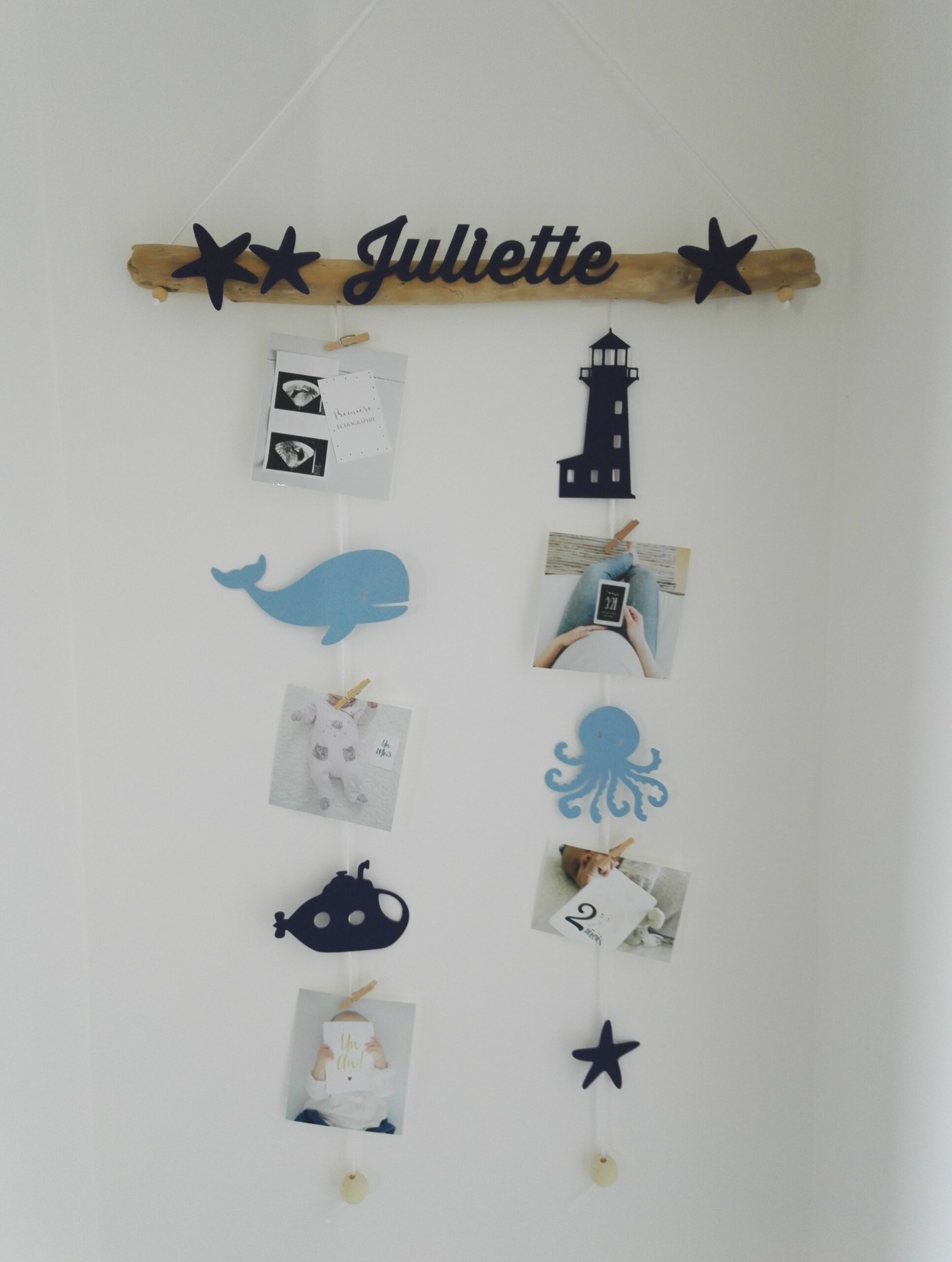 Porte photos chambre bébé personnalisé, thème mer – Image 3