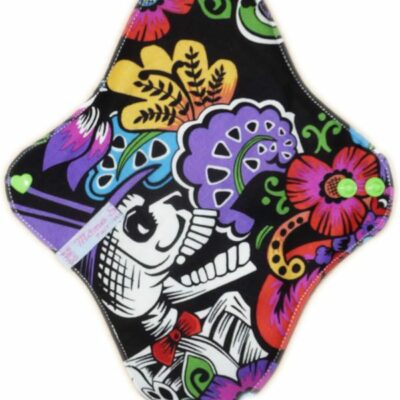 Serviette Hygiénique Lavable flux normaux à moyens - DIA DE LA CATRINA (M) - Zéro déchet - shl - serviette périodique