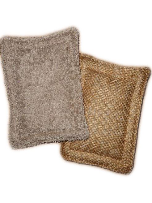 Pack 2 Éponges Lavables - PAPILLONS - Eponge douce et éponge gratton zéro déchet - Eponges alternatives