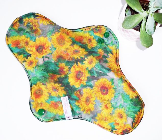 Serviette Hygiénique Lavable flux abondants ou la nuit - LES TOURNESOLS (XL/ Nuit) - Zéro déchet - shl - serviette périodique