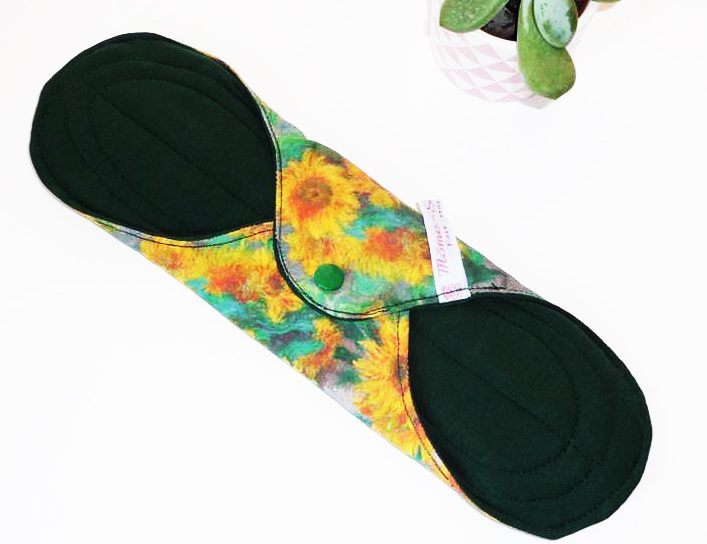 Serviette Hygiénique Lavable flux abondants ou la nuit - LES TOURNESOLS (XL/ Nuit) - Zéro déchet - shl - serviette périodique